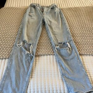 PacSun Light Blue Distressed Dad Jeans